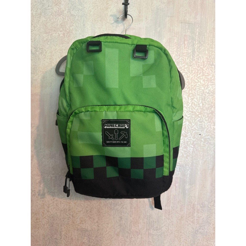 Minecraft Creeper Green Pixelated Backpack School Bag Quality Gear Until The End